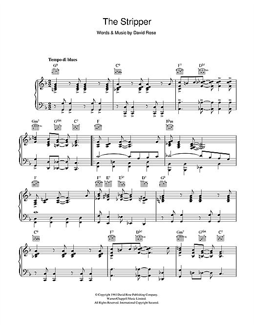 Learn to play David Rose The Stripper sheet music for Drums Transcription in minutes. David Rose The Stripper sheet music preview music notes and score for Drums Transcription including 1 page(s)
