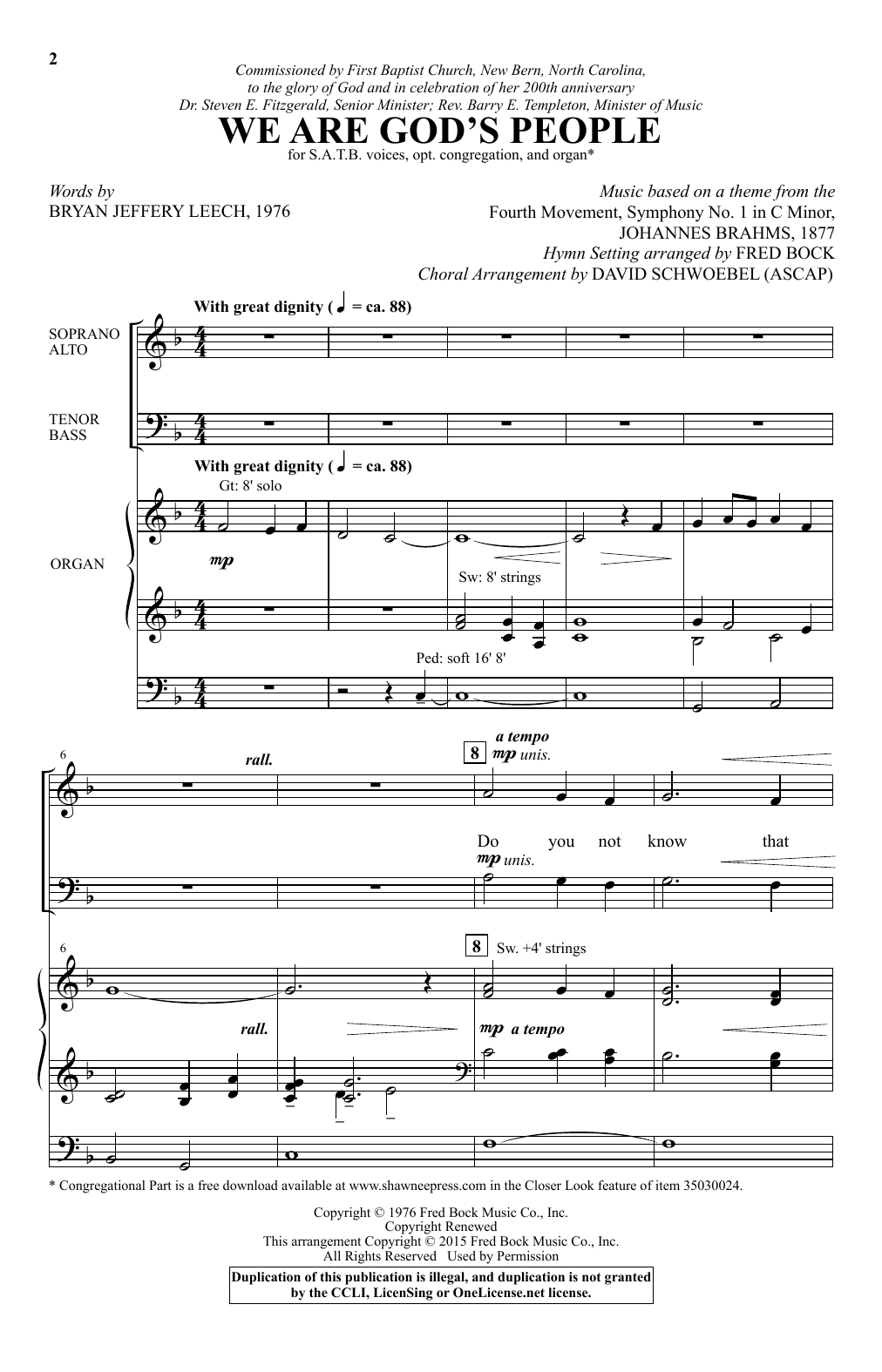 Learn to play David Schwoebel We Are God's People sheet music for SATB in minutes. David Schwoebel We Are God's People sheet music preview music notes and score for SATB including 15 page(s)