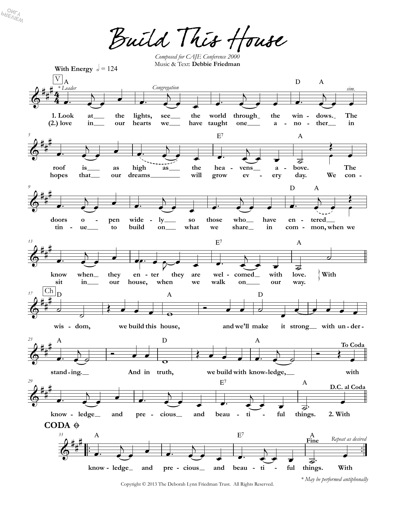 Learn to play Debbie Friedman Build This House sheet music for Lead Sheet / Fake Book in minutes. Debbie Friedman Build This House sheet music preview music notes and score for Lead Sheet / Fake Book including 1 page(s)