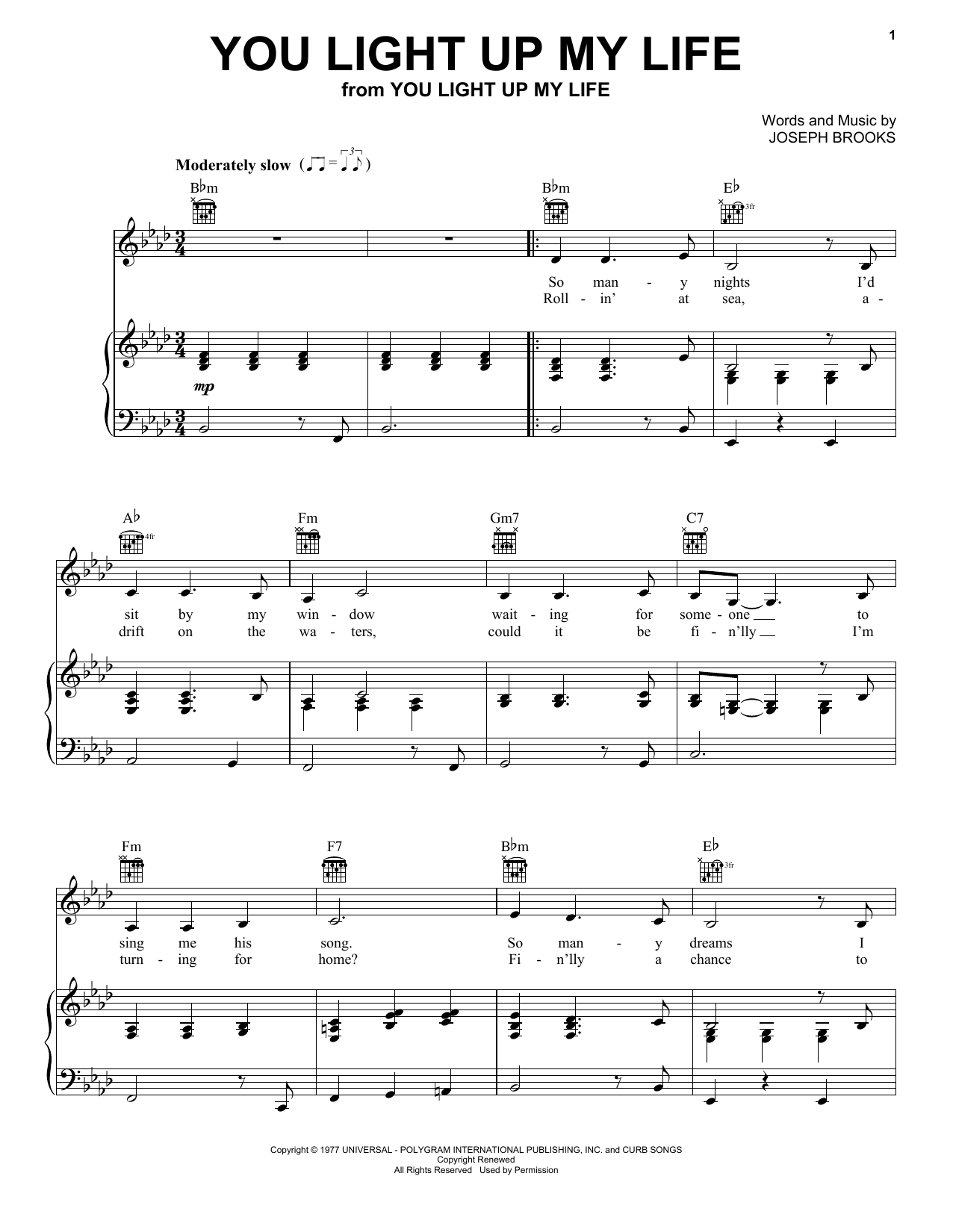 Learn to play Debby Boone You Light Up My Life sheet music for Piano, Vocal & Guitar (Right-Hand Melody) in minutes. Debby Boone You Light Up My Life sheet music preview music notes and score for Piano, Vocal & Guitar (Right-Hand Melody) including 4 page(s)
