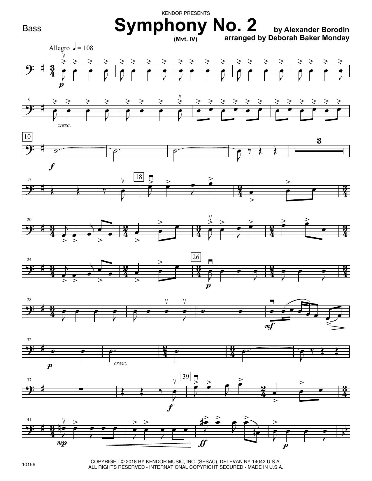 Learn to play Deborah Baker Monday Symphony No. 2 (Mvt. IV) - Bass sheet music for Orchestra in minutes. Deborah Baker Monday Symphony No. 2 (Mvt. IV) - Bass sheet music preview music notes and score for Orchestra including 4 page(s)