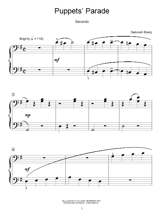 Learn to play Deborah Brady Puppets' Parade sheet music for Piano in minutes. Deborah Brady Puppets' Parade sheet music preview music notes and score for Piano including 10 page(s)