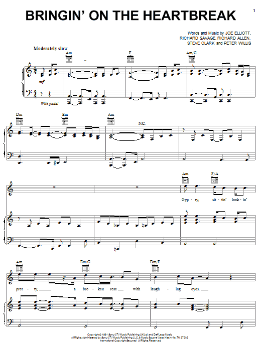 Learn to play Def Leppard Bringin' On The Heartbreak sheet music for Guitar Tab in minutes. Def Leppard Bringin' On The Heartbreak sheet music preview music notes and score for Guitar Tab including 7 page(s)