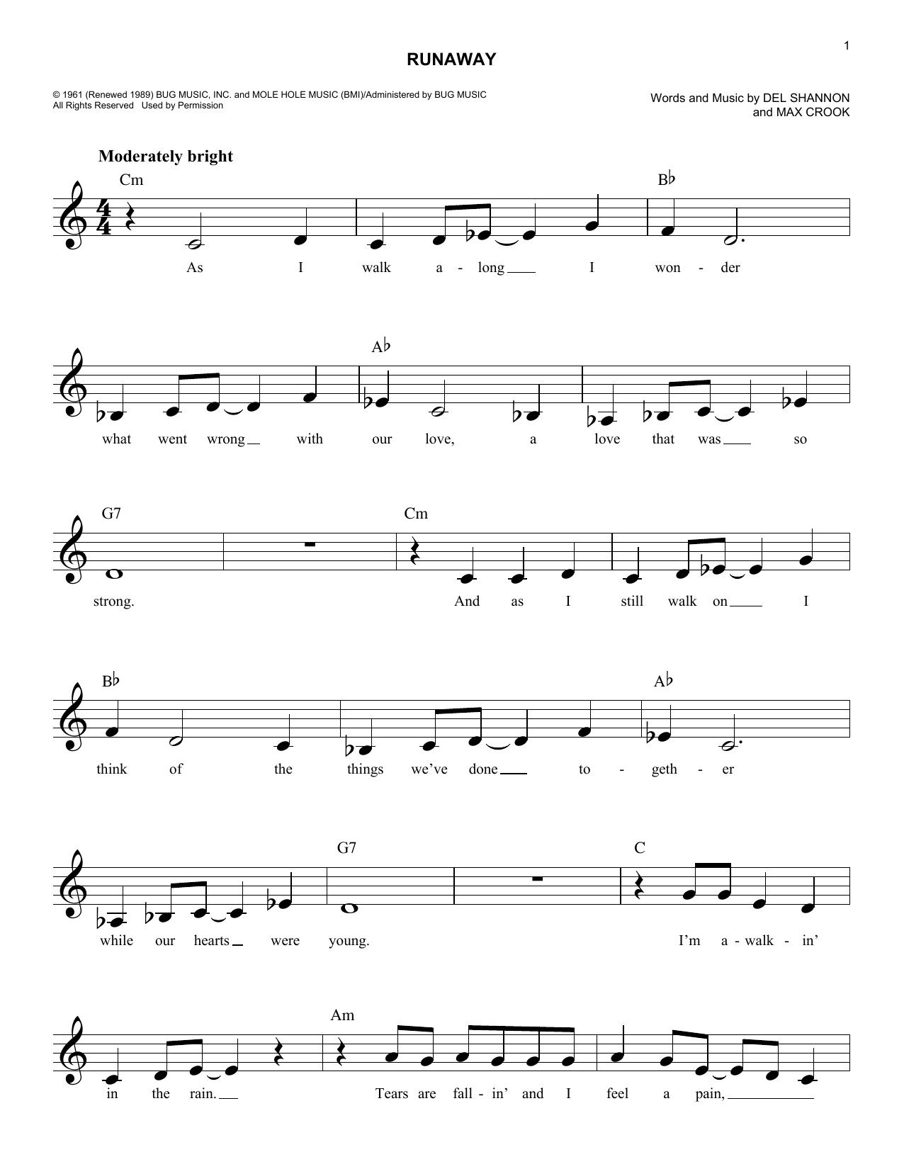 Learn to play Del Shannon Runaway sheet music for Guitar Tab in minutes. Del Shannon Runaway sheet music preview music notes and score for Guitar Tab including 5 page(s)