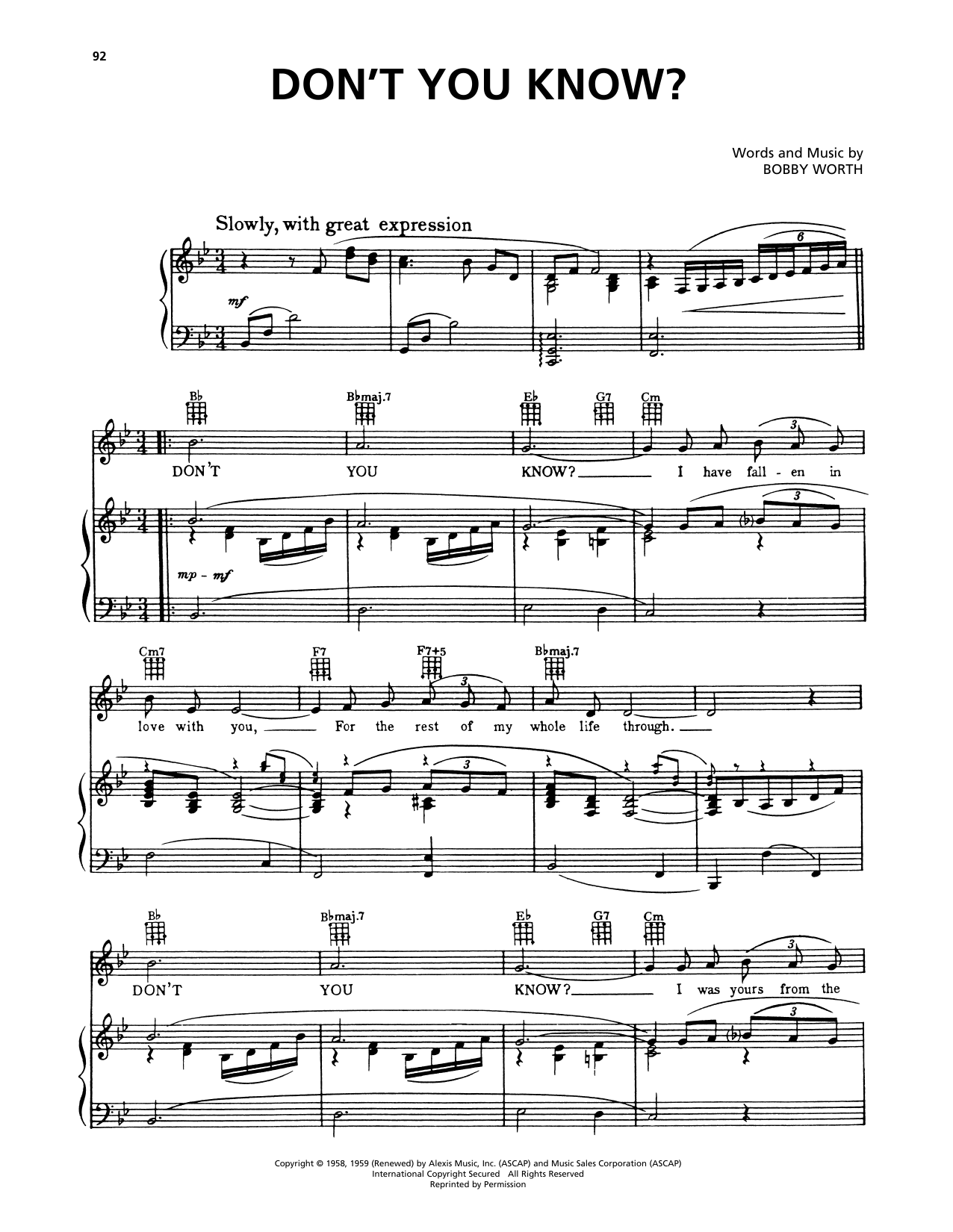Learn to play Della Reese Don't You Know? (from A Bronx Tale) sheet music for Piano, Vocal & Guitar (Right-Hand Melody) in minutes. Della Reese Don't You Know? (from A Bronx Tale) sheet music preview music notes and score for Piano, Vocal & Guitar (Right-Hand Melody) including 3 page(s)