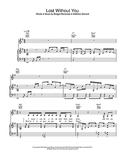 Learn to play Delta Goodrem Lost Without You sheet music for Piano, Vocal & Guitar in minutes. Delta Goodrem Lost Without You sheet music notes and chords