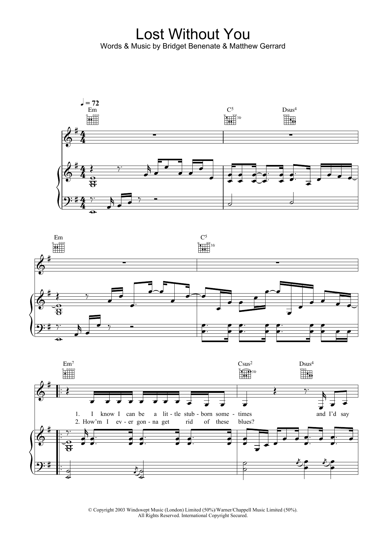 Learn to play Delta Goodrem Lost Without You sheet music for Melody Line, Lyrics & Chords in minutes. Delta Goodrem Lost Without You sheet music preview music notes and score for Melody Line, Lyrics & Chords including 2 page(s)