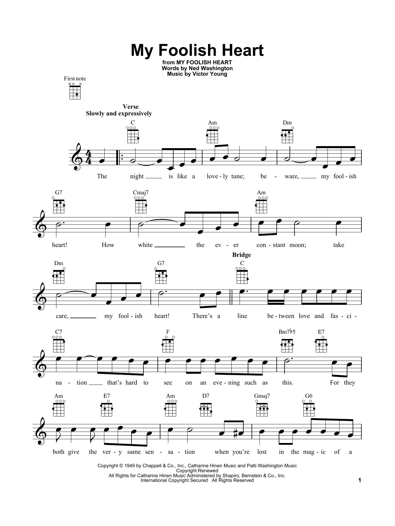 Demensions My Foolish Heart sheet music preview music notes and score for E-Z Play Today including 3 page(s)