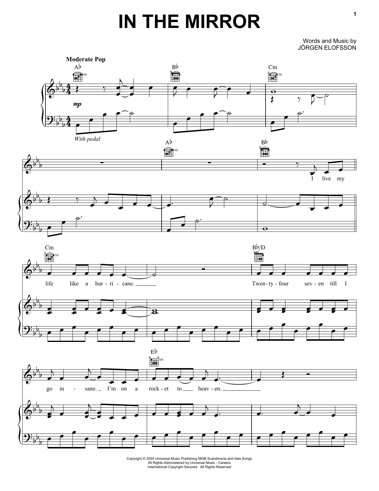 Learn to play Demi Lovato In The Mirror (from Eurovision Song Contest: The Story of Fire Saga) sheet music for Piano, Vocal & Guitar (Right-Hand Melody) in minutes. Demi Lovato In The Mirror (from Eurovision Song Contest: The Story of Fire Saga) sheet music notes and chords