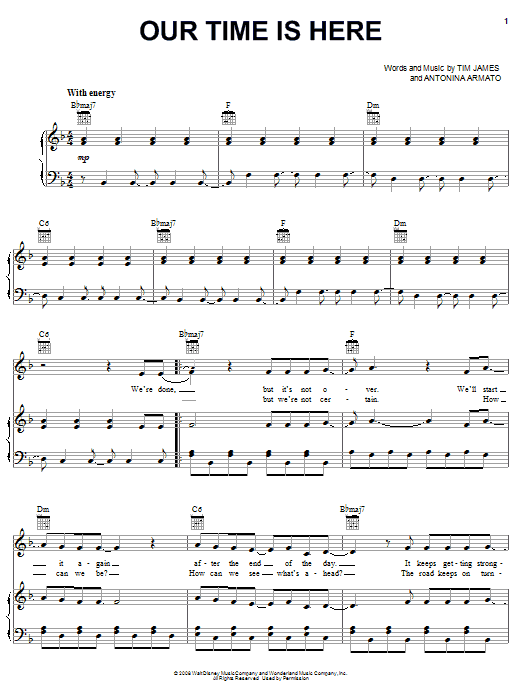 Learn to play Demi Lovato Our Time Is Here sheet music for Piano, Vocal & Guitar (Right-Hand Melody) in minutes. Demi Lovato Our Time Is Here sheet music preview music notes and score for Piano, Vocal & Guitar (Right-Hand Melody) including 6 page(s)