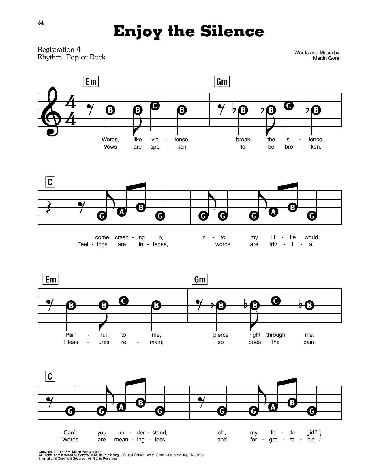 Learn to play Depeche Mode Enjoy The Silence sheet music for E-Z Play Today in minutes. Depeche Mode Enjoy The Silence sheet music preview music notes and score for E-Z Play Today including 3 page(s)