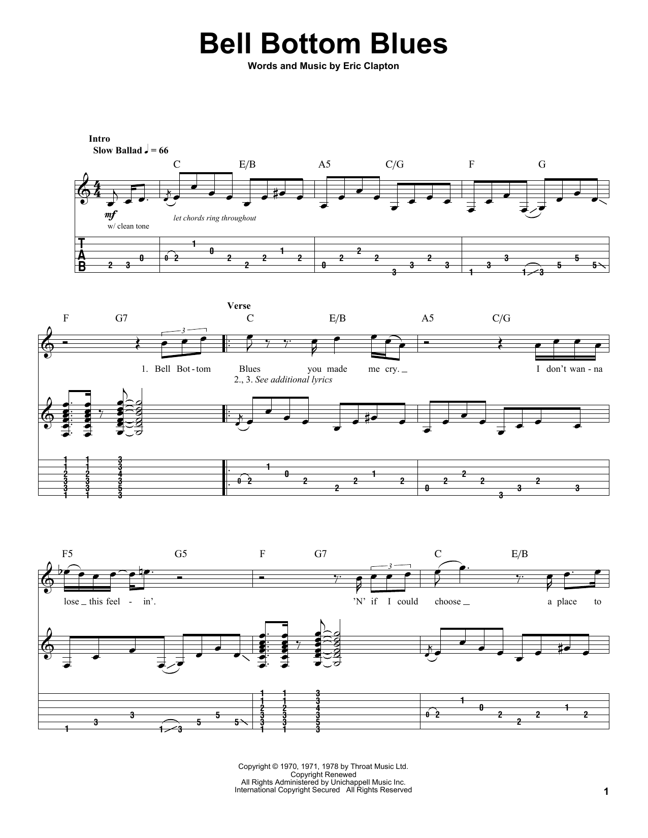 Learn to play Derek And The Dominos Bell Bottom Blues sheet music for Guitar with strumming patterns in minutes. Derek And The Dominos Bell Bottom Blues sheet music notes and chords