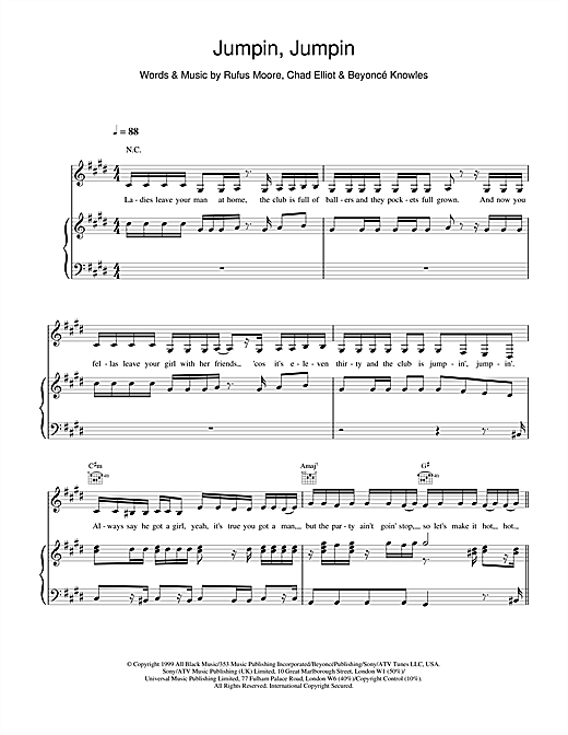 Learn to play Destiny's Child Jumpin, Jumpin sheet music for Piano, Vocal & Guitar in minutes. Destiny's Child Jumpin, Jumpin sheet music notes and chords