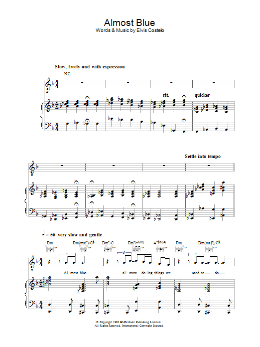 Learn to play Diana Krall Almost Blue sheet music for Piano, Vocal & Guitar in minutes. Diana Krall Almost Blue sheet music preview music notes and score for Piano, Vocal & Guitar including 4 page(s)