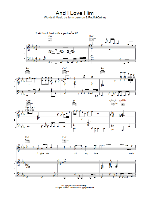 Diana Krall And I Love Him sheet music preview music notes and score for Piano, Vocal & Guitar including 7 page(s)