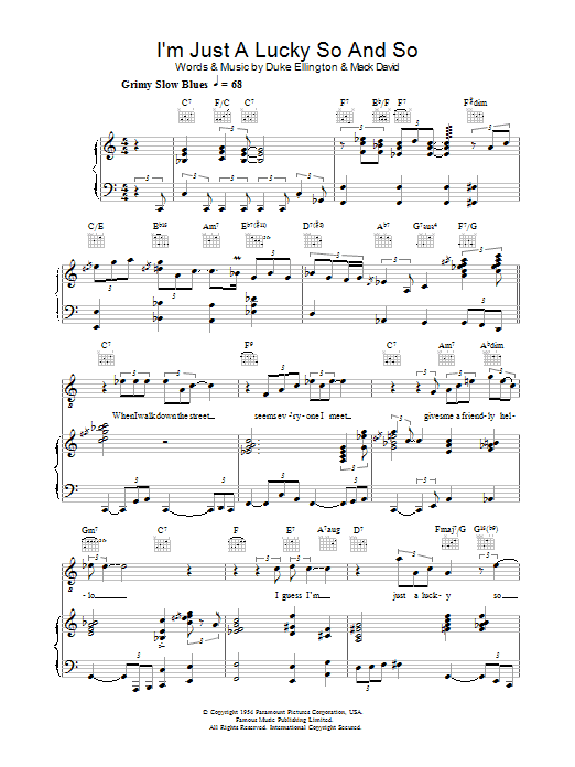 Learn to play Diana Krall I'm Just A Lucky So And So sheet music for Piano in minutes. Diana Krall I'm Just A Lucky So And So sheet music preview music notes and score for Piano including 6 page(s)
