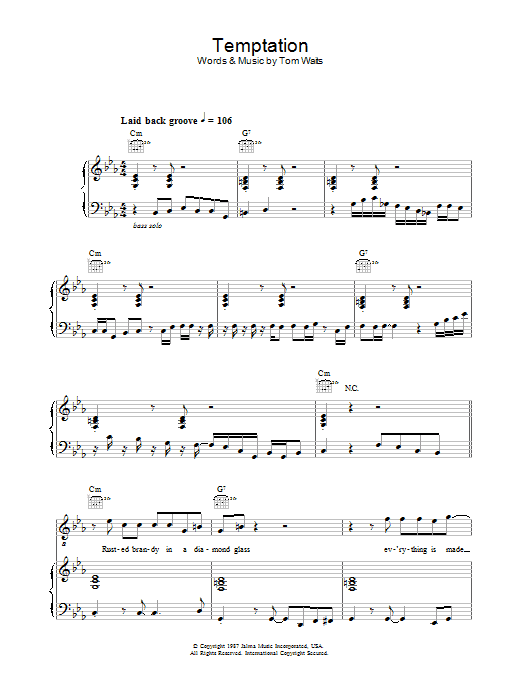 Learn to play Diana Krall Temptation sheet music for Piano, Vocal & Guitar in minutes. Diana Krall Temptation sheet music preview music notes and score for Piano, Vocal & Guitar including 7 page(s)