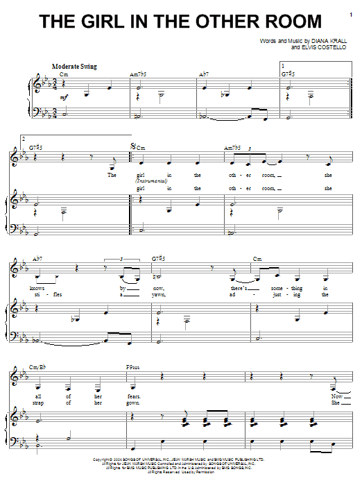 Learn to play Diana Krall The Girl In The Other Room sheet music for Piano, Vocal & Guitar in minutes. Diana Krall The Girl In The Other Room sheet music preview music notes and score for Piano, Vocal & Guitar including 7 page(s)