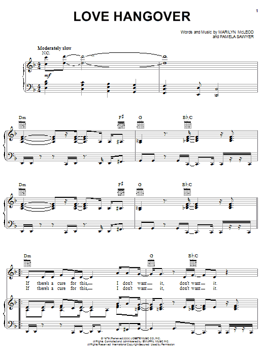 Diana Ross Love Hangover Sheet Music Download Pdf Score 20231 In 1975, hal recorded the instrumental track to the song, thinking that the song would… read more. diana ross love hangover sheet music