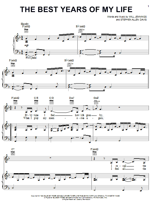 Learn to play Diana Ross The Best Years Of My Life sheet music for Piano, Vocal & Guitar (Right-Hand Melody) in minutes. Diana Ross The Best Years Of My Life sheet music preview music notes and score for Piano, Vocal & Guitar (Right-Hand Melody) including 5 page(s)