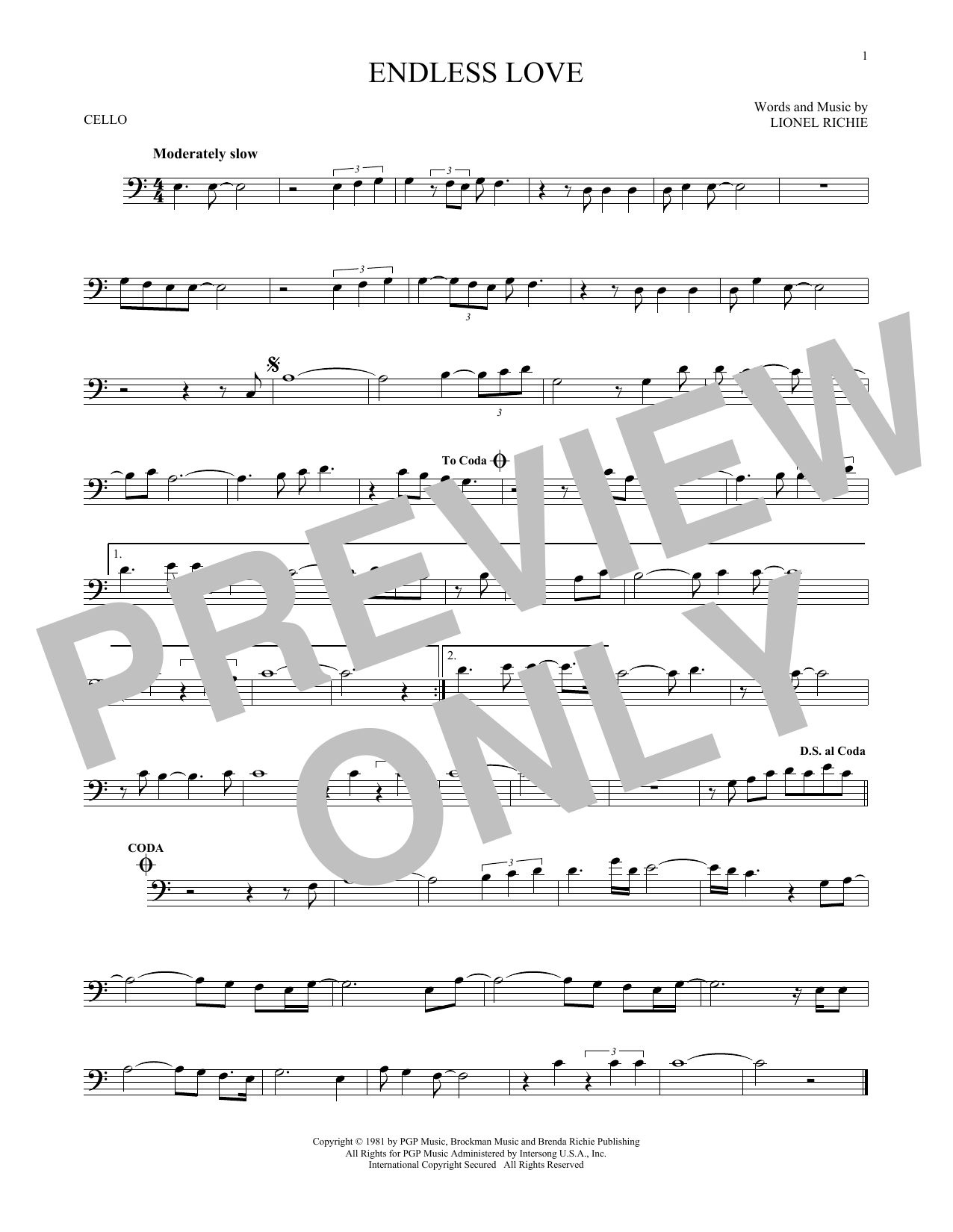 Learn to play Diana Ross & Lionel Richie Endless Love sheet music for French Horn in minutes. Diana Ross & Lionel Richie Endless Love sheet music preview music notes and score for French Horn including 1 page(s)