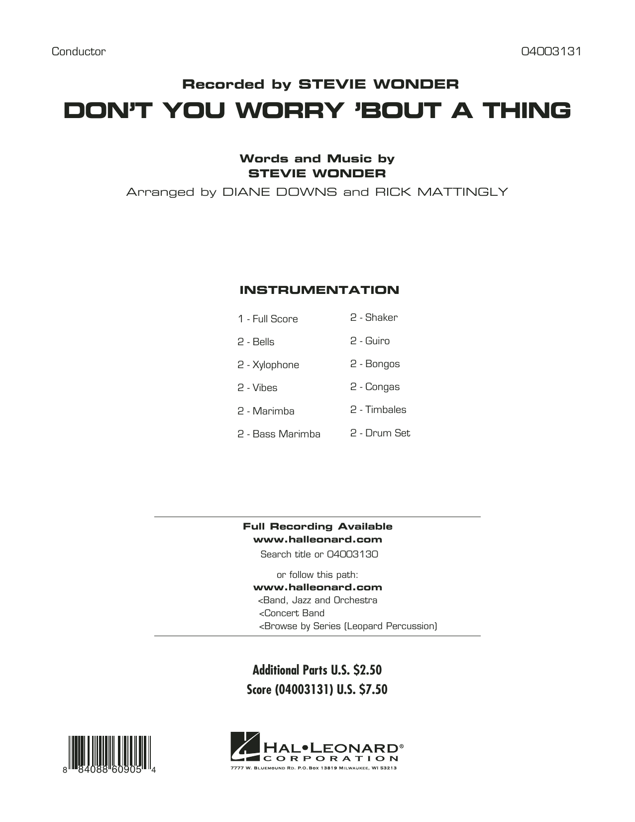 Learn to play Diane Downs Don't You Worry 'Bout a Thing - Full Score sheet music for Concert Band in minutes. Diane Downs Don't You Worry 'Bout a Thing - Full Score sheet music preview music notes and score for Concert Band including 23 page(s)