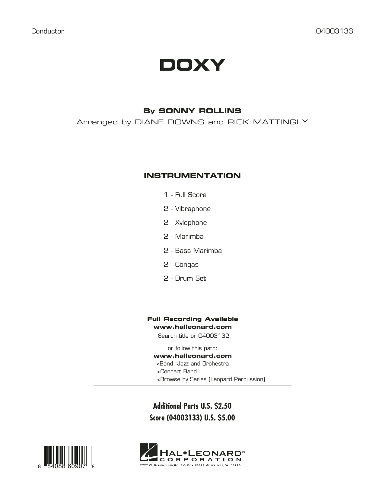 Learn to play Diane Downs Doxy - Full Score sheet music for Concert Band in minutes. Diane Downs Doxy - Full Score sheet music preview music notes and score for Concert Band including 8 page(s)