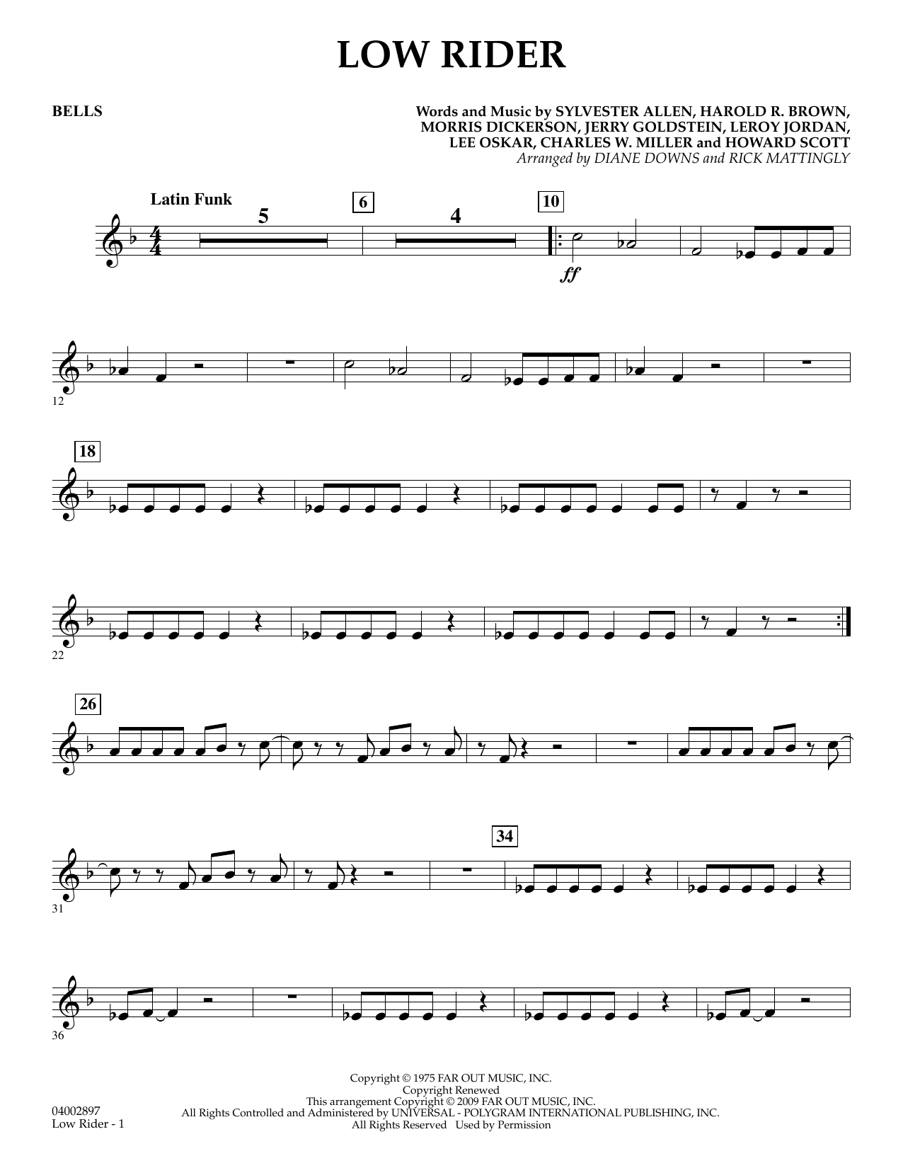 Learn to play Diane Downs Low Rider - Bells sheet music for Concert Band in minutes. Diane Downs Low Rider - Bells sheet music preview music notes and score for Concert Band including 2 page(s)
