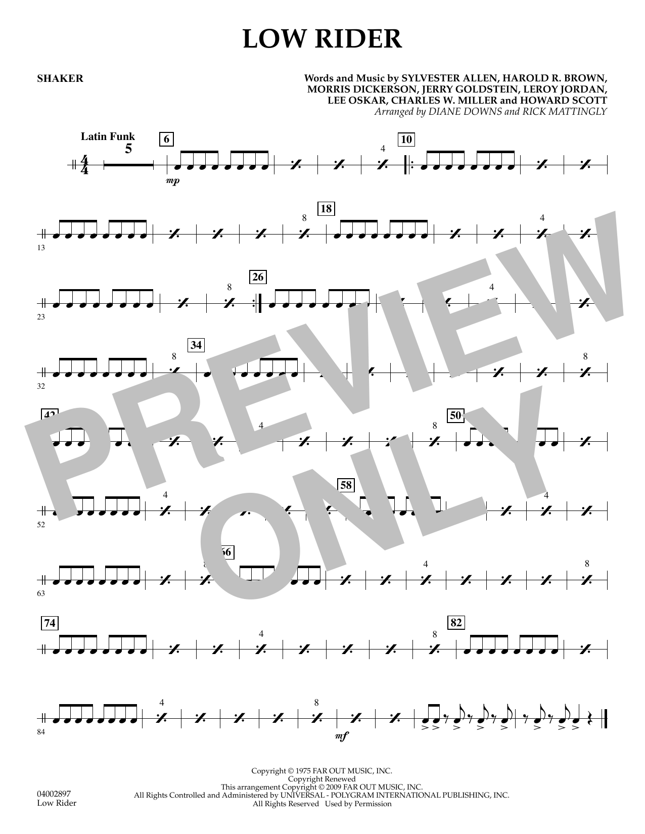 Learn to play Diane Downs Low Rider - Shaker sheet music for Concert Band in minutes. Diane Downs Low Rider - Shaker sheet music preview music notes and score for Concert Band including 1 page(s)