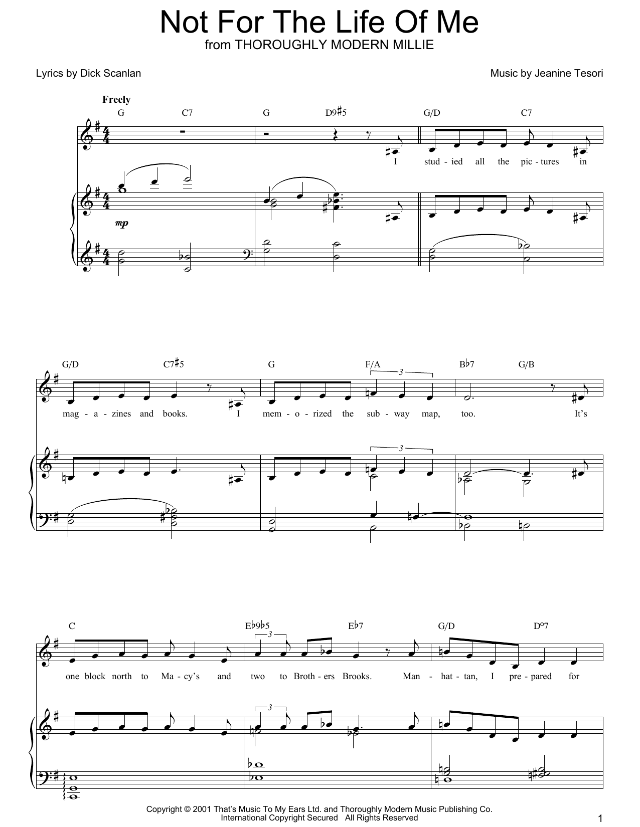 Learn to play Dick Scanlan Not For The Life Of Me sheet music for Piano, Vocal & Guitar (Right-Hand Melody) in minutes. Dick Scanlan Not For The Life Of Me sheet music preview music notes and score for Piano, Vocal & Guitar (Right-Hand Melody) including 6 page(s)