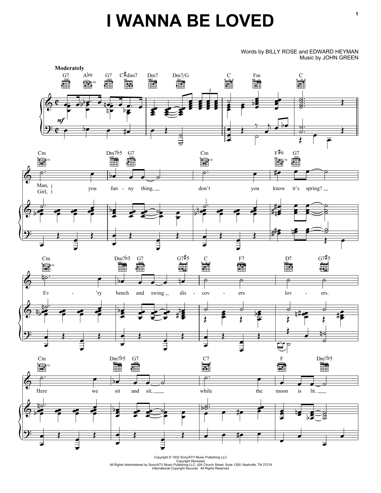 Learn to play Dinah Washington I Wanna Be Loved sheet music for Piano, Vocal & Guitar (Right-Hand Melody) in minutes. Dinah Washington I Wanna Be Loved sheet music preview music notes and score for Piano, Vocal & Guitar (Right-Hand Melody) including 4 page(s)