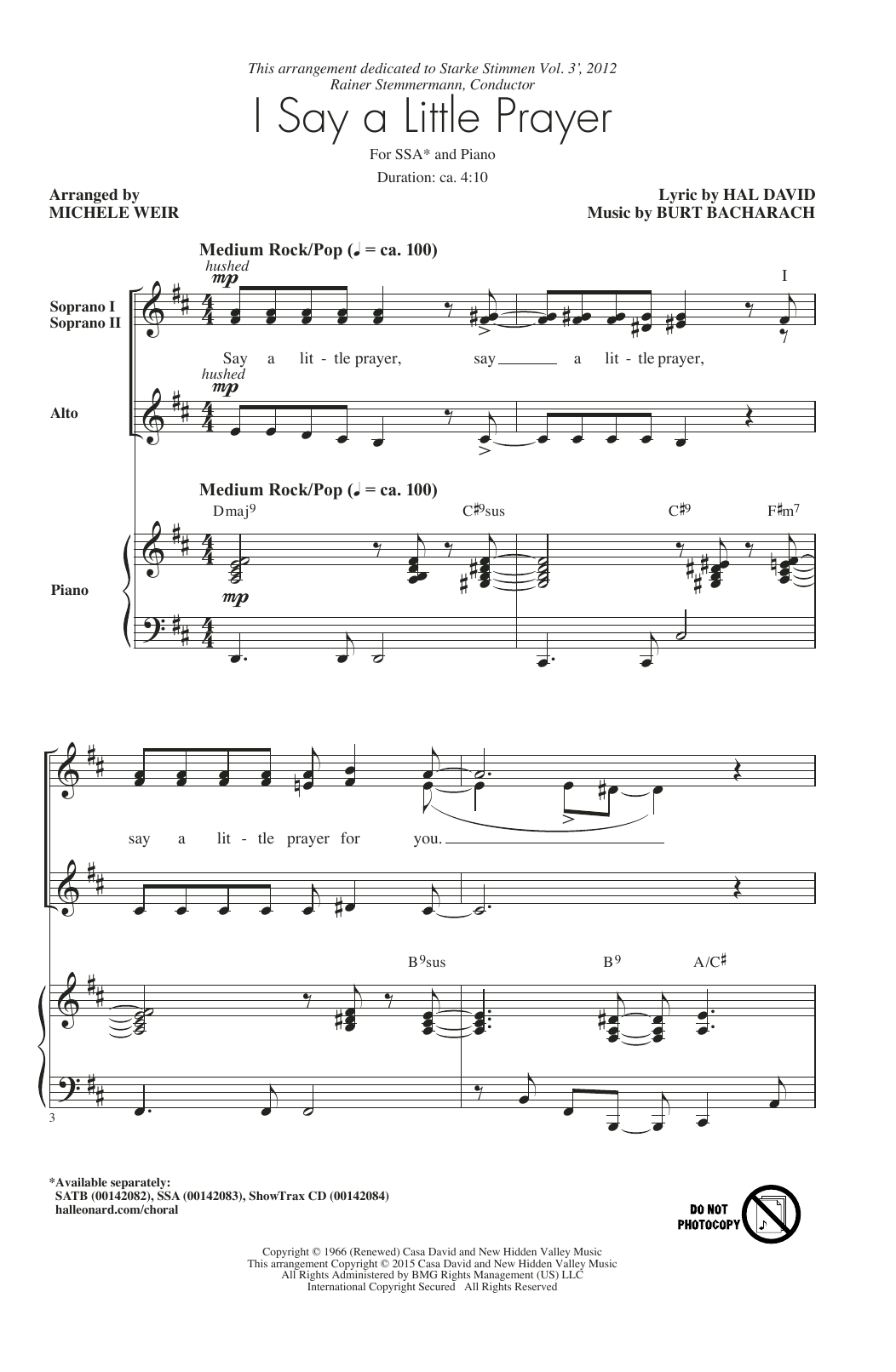 Learn to play Aretha Franklin I Say A Little Prayer (arr. Michele Weir) sheet music for SATB in minutes. Aretha Franklin I Say A Little Prayer (arr. Michele Weir) sheet music preview music notes and score for SATB including 15 page(s)