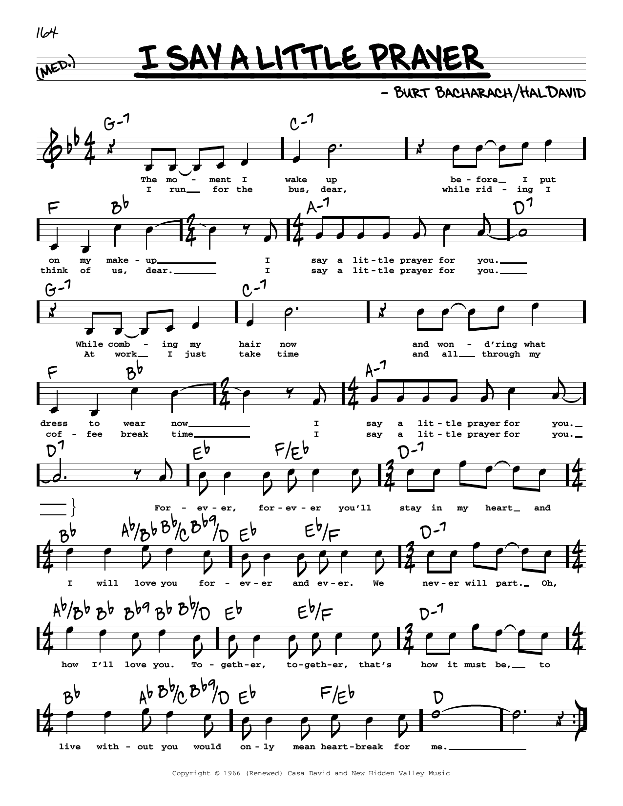 Learn to play Dionne Warwick I Say A Little Prayer (High Voice) sheet music for Real Book – Melody, Lyrics & Chords in minutes. Dionne Warwick I Say A Little Prayer (High Voice) sheet music preview music notes and score for Real Book – Melody, Lyrics & Chords including 2 page(s)