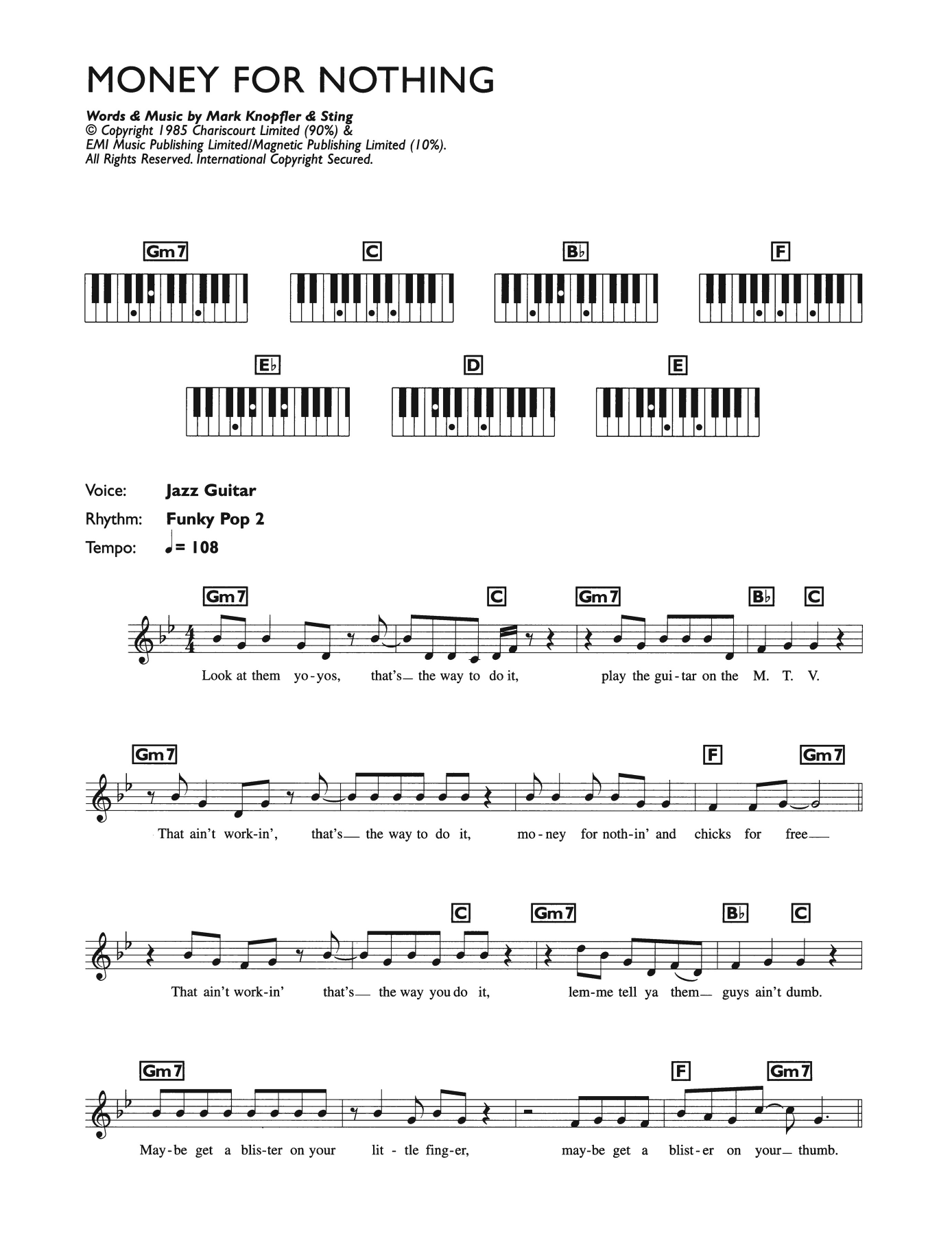 Learn to play Dire Straits Money For Nothing sheet music for Guitar Tab in minutes. Dire Straits Money For Nothing sheet music preview music notes and score for Guitar Tab including 7 page(s)