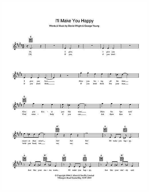Learn to play Divinyls I'll Make You Happy sheet music for Melody Line, Lyrics & Chords in minutes. Divinyls I'll Make You Happy sheet music preview music notes and score for Melody Line, Lyrics & Chords including 2 page(s)