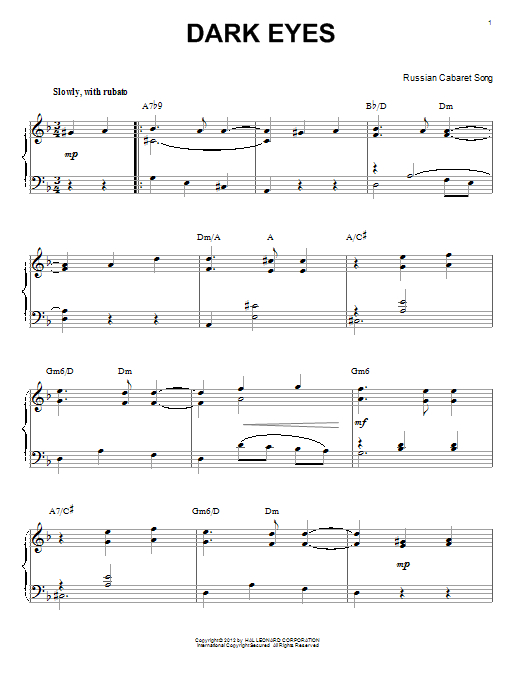 Learn to play Django Reinhardt Dark Eyes sheet music for Piano in minutes. Django Reinhardt Dark Eyes sheet music notes and chords