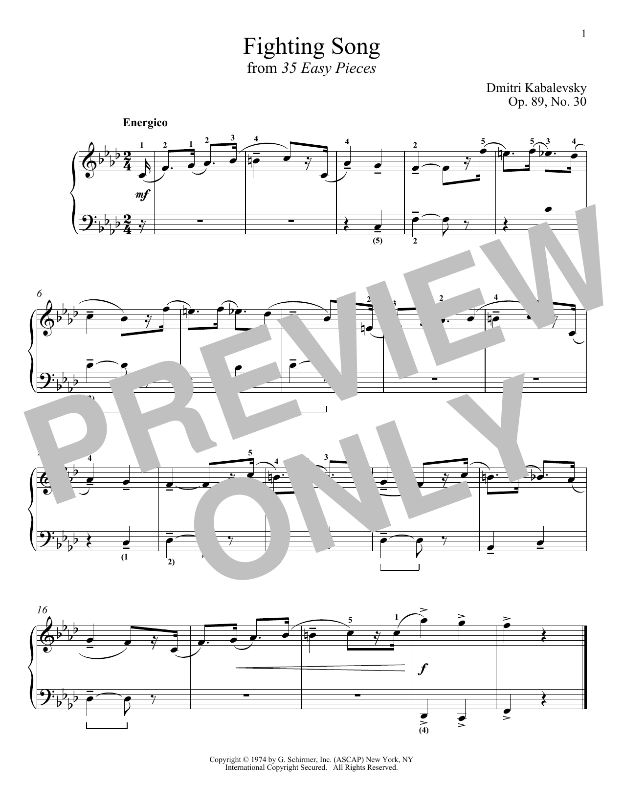 Learn to play Dmitri Kabalevsky Fighting Song, Op. 89, No. 30 sheet music for Piano in minutes. Dmitri Kabalevsky Fighting Song, Op. 89, No. 30 sheet music notes and chords