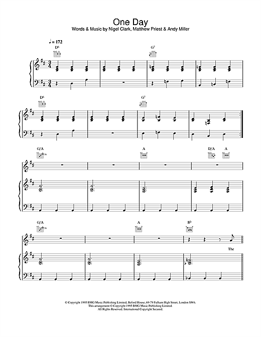 Learn to play Dodgy One Day sheet music for Piano, Vocal & Guitar (Right-Hand Melody) in minutes. Dodgy One Day sheet music notes and chords