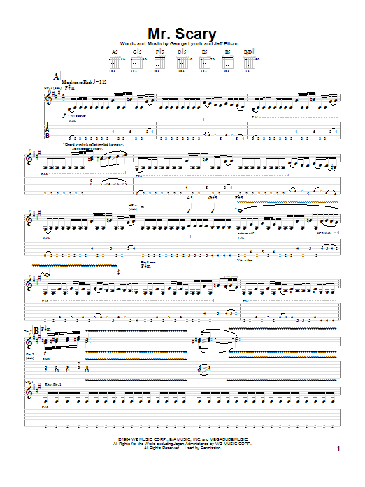 Learn to play Dokken Mr. Scary sheet music for Guitar Tab in minutes. Dokken Mr. Scary sheet music preview music notes and score for Guitar Tab including 11 page(s)