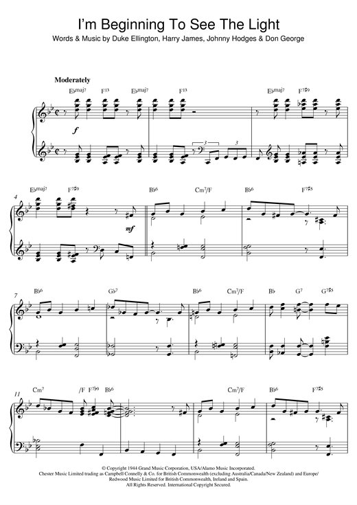 Learn to play Don George I'm Beginning To See The Light sheet music for Piano in minutes. Don George I'm Beginning To See The Light sheet music notes and chords