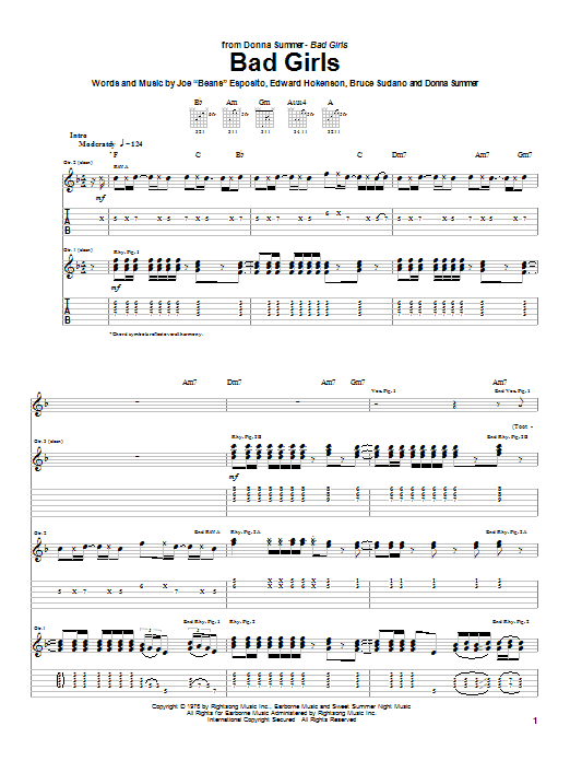 Learn to play Donna Summer Bad Girls sheet music for Guitar Tab in minutes. Donna Summer Bad Girls sheet music preview music notes and score for Guitar Tab including 7 page(s)