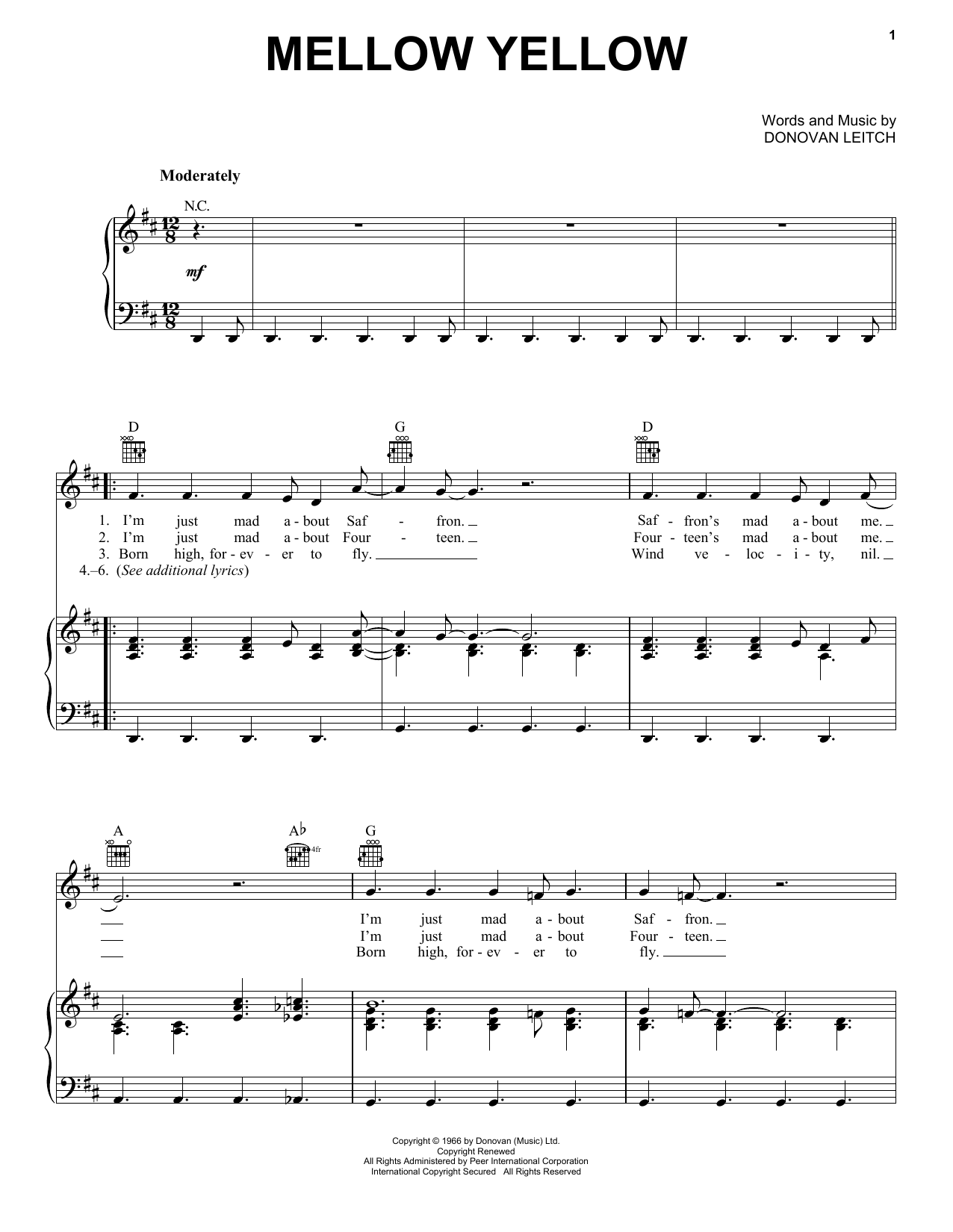 Learn to play Donovan Mellow Yellow sheet music for Ukulele in minutes. Donovan Mellow Yellow sheet music preview music notes and score for Ukulele including 2 page(s)