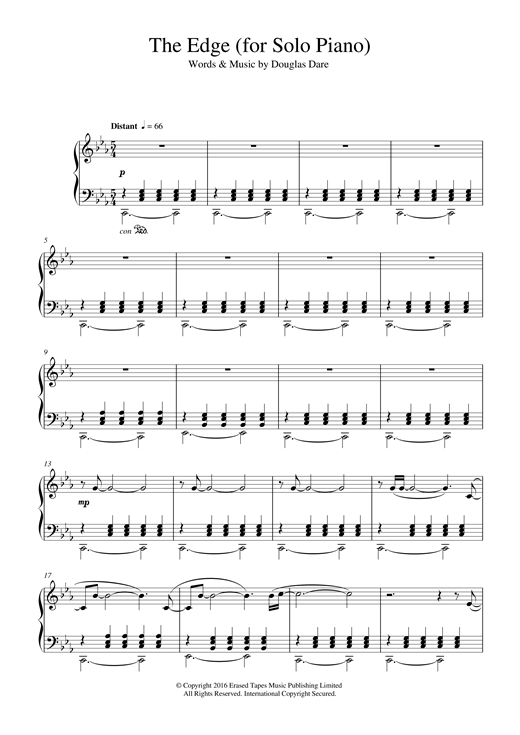 Learn to play Douglas Dare The Edge sheet music for Piano in minutes. Douglas Dare The Edge sheet music notes and chords