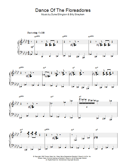 Duke Ellington & Billy Strayhorn Dance Of The Floreadores (from 'The Nutcracker Suite') sheet music, chords, lyrics - Printable PDF for Piano