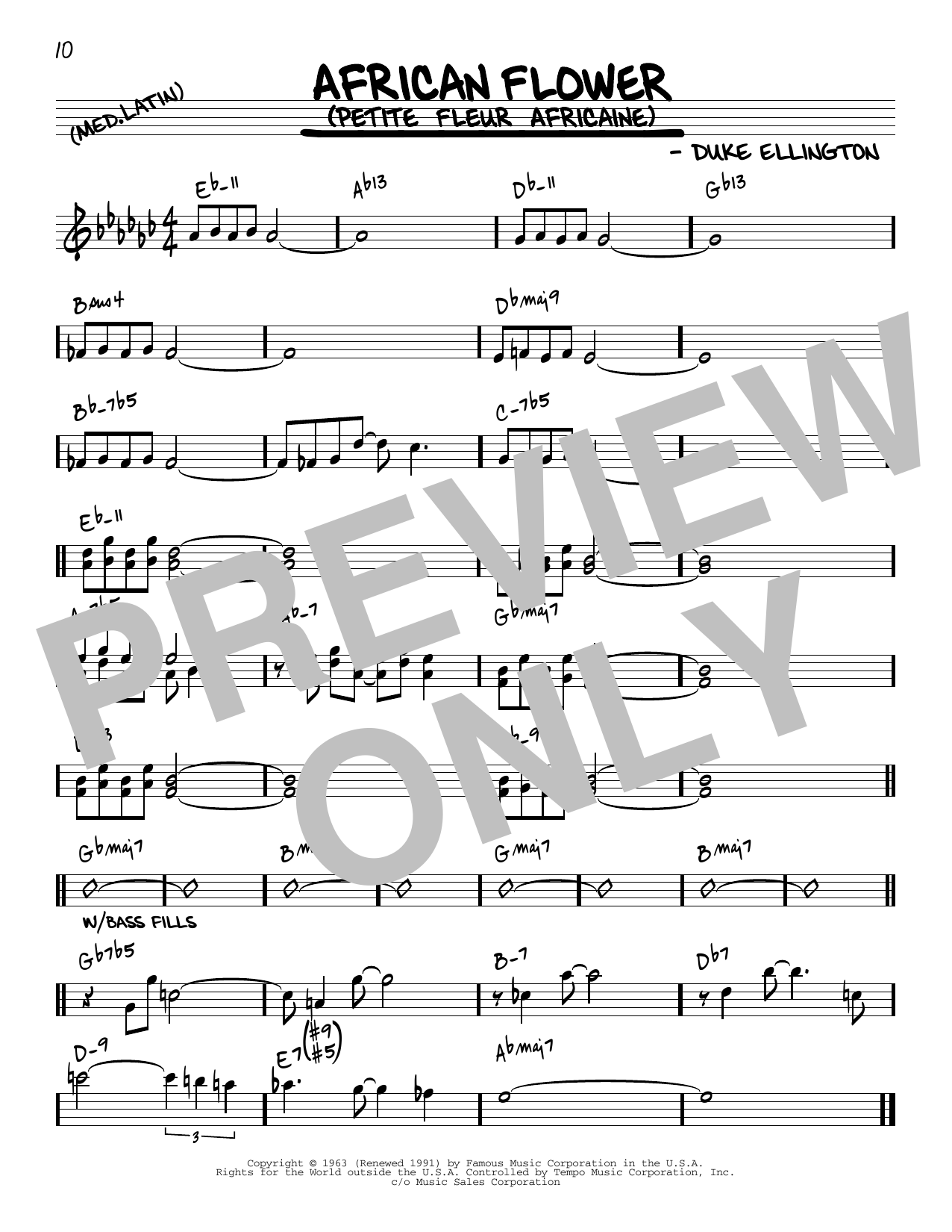 Duke Ellington African Flower Petite Fleur Africaine Reharmonized Version Arr Jack Grassel Sheet Music Download Printable Pdf Jazz Music Score For Real Book Melody Chords