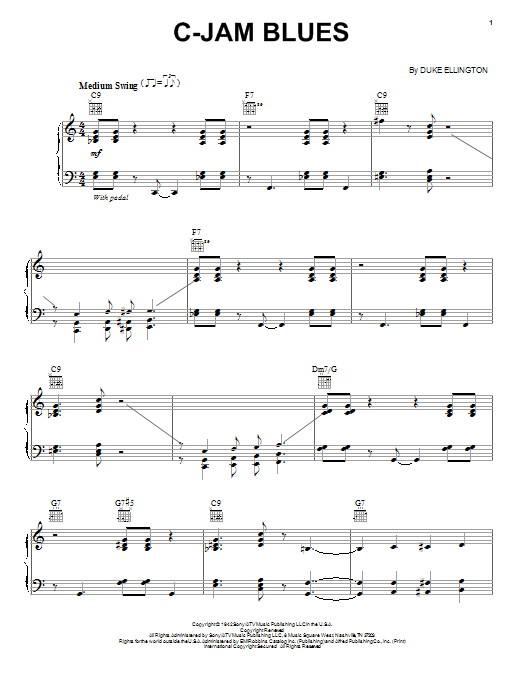Learn to play Duke Ellington C-Jam Blues sheet music for Piano in minutes. Duke Ellington C-Jam Blues sheet music preview music notes and score for Piano including 5 page(s)