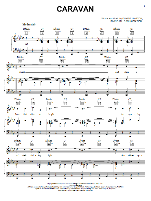 Learn to play Duke Ellington Caravan sheet music for Piano, Vocal & Guitar (Right-Hand Melody) in minutes. Duke Ellington Caravan sheet music notes and chords