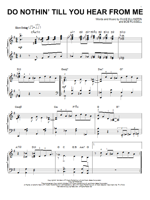 Learn to play Duke Ellington Do Nothin' Till You Hear From Me sheet music for Piano in minutes. Duke Ellington Do Nothin' Till You Hear From Me sheet music notes and chords