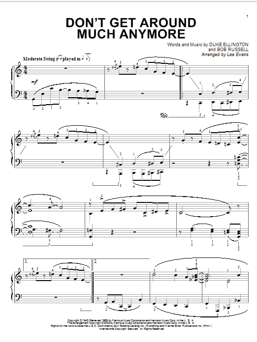 Learn to play Duke Ellington Don't Get Around Much Anymore sheet music for Piano in minutes. Duke Ellington Don't Get Around Much Anymore sheet music notes and chords