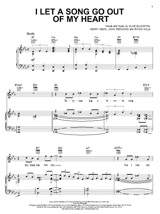 Learn to play Duke Ellington I Let A Song Go Out Of My Heart sheet music for Piano, Vocal & Guitar (Right-Hand Melody) in minutes. Duke Ellington I Let A Song Go Out Of My Heart sheet music notes and chords
